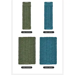 Матрац туристичний надувний одномісний Naturehike CNK2550WS019, 200х60х6.5 см, синій із вбудованою помпою для надування - мініатюра 12