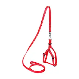 Шлея для собак Dog Extreme з нейлону регульована з повідцем Ш 15 мм В:40-55 см червона (07033) - мініатюра 2