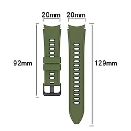 Ремінець для Samsung Galaxy Watch 5 Pro 45mm - зелено-чорний ширина кріплення 20мм силікон Watchbands Ricco (W19-2WB69551119) - мініатюра 5