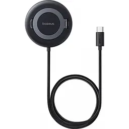 Бездротовий зарядний пристрій Baseus Simple Mini4 15W Universal Explorer Edition Cosmic Black (P10273300121-01) [151030] - мініатюра 2