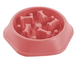 Миска для повільного годування для собак EcoToys пластикова коралова 23.5х4.5 см 6879