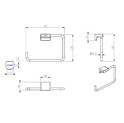 Тримач для паперових рушників Koer AS-0108-01, півкільце, хром (KR6181) - мініатюра 8