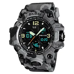Наручний годинник чоловічий Skmei 1155 Gray Camo, 1155BCMGY (12283) - мініатюра 2