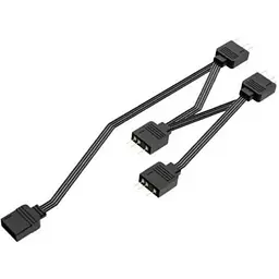 Кабель-спліттер ID-Cooling FS-04 ARGB чорний для підключення чотирьох 3-pin вентиляторів до роз'єму материнської плати або хабу