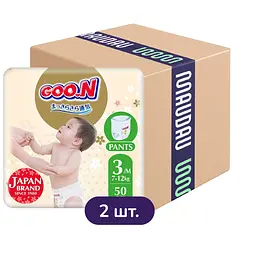 Упаковка трусиків-підгузків Goo.N Premium Soft 3 М (7-12 кг) для дітей унісекс 100 шт. (50 шт. х 2 шт.)