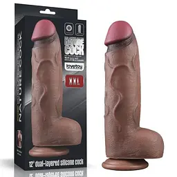 Фалоімітатор - Dual-Layered Silicone Cock XXL 12" Brown