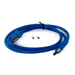 Кабель USB 3.0 AM - USB AF, 1 м, синій, Extradigital, з кріпленням (KBU1878)