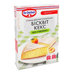 Суміш Dr.Oetker для приготування бісквіту або кексу без глютену 320 г