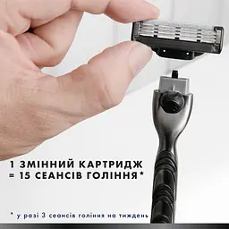 Змінні касети Gillette Mach3 Charcoal деревне вугілля 5 шт. - мініатюра 3