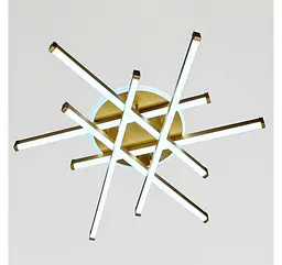 Золота стельова LED-люстра Artlight W223/6GD із шістьма перехресними світловими планками - мініатюра 5