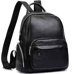 Рюкзак жіночий шкіряний міський чорний трансформер 35588 Tiding Bag