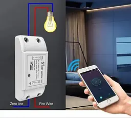 Реле для розумного будинку Wi-Fi Smart Switch 10А (WHD06) - мініатюра 4