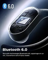 Бездротові навушники Truefree DS1 Bluetooth 6.0 з вушними гачками, космічний звук, 4 прозорі мікрофони, 40 годин - мініатюра 5