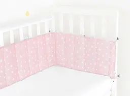 Бортики в дитяче ліжечко 30x60 ROSE STARFALL, рожевий (WeltBed_StarfallRose_30x60) - мініатюра 2