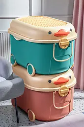 Багатофункціональний ящик для зберігання іграшок Poppet Каченя Оранж на колесах середній (PP-001O-M) - мініатюра 10