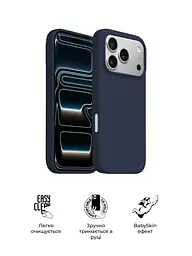 Силиконовый чехол с MagSafe для Apple iPhone 17 Pro, ICON2 MagCase, синий, противоударный, панель с мягкой подкладкой, защита всего корпуса, поддержка беспроводной зарядки, совместим с защитными стеклами и пленками, ArmorStandart (ARM86676) - мініатюра 3