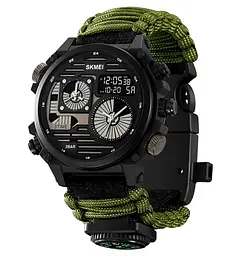 Годинник чоловічий наручний спортивний Skmei 2202 Paracord (Зелений нейлоновий ремінець) - мініатюра 2