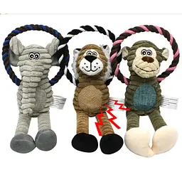 Плюшева іграшка для собак Shape Squeaky Dog Plush Toy - Green Monkey - мініатюра 5
