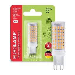 Лампочка Eurolamp LED G9 6W 600Lm 3000K (LED-G9-0630(220)) - мініатюра 2