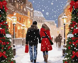 Картина за номерами "Різдвяна атмосфера" ©art_selena_ua Ideyka KHO8350 40х50 см