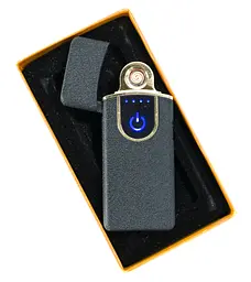 Електрозапальничка спіральна акумуляторна Classic Fashionable, Сіра Матова, USB запальничка, 6746 (ST) - мініатюра 2