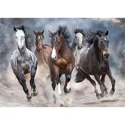 Пазли тришарові Interdruk Horses 3, 1000 шт. (384980) - мініатюра 2