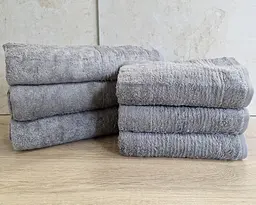 Набір турецьких махрових рушників Cestepe 50х90 3 штуки + 70х140 3 штуки Bamboo Sarev Grey - мініатюра 4