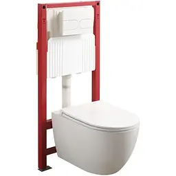 Комплект: Унітаз Mixxus Premium Ellipse-SET-2101 система змиву Tornado 3.0+ Інсталяція Koer KT-0404 + панель KT-0604-03 white MP6667, Білий