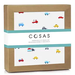 Пелюшки фланелеві Cosas Little Cars 80х100 см, білі