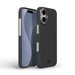 Защитный чехол для Apple iPhone 17, BlackIcon Kevlar MagCase, кевларовый, черный, панель, накладка с поддержкой MagSafe, противоударный, защита всего корпуса, усиленные углы, совместим с беспроводной зарядкой, ArmorStandart (ARM88532) - мініатюра 2