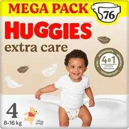 Підгузки Huggies Extra Care Size Розмір 4 (8-16 кг) 76 шт (5029053583167)