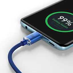 Кабель Baseus Crystal Shine Series Fast Charging Cable Type-C to Type-C 100W 1.2m CAJY000603 Blue - мініатюра 5
