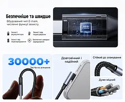 Кабель UGREEN L536 USB-C - USB-C кутовий 90° PD 3.1 240 Вт 2 м чорний (85345) - мініатюра 10