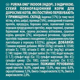 Сухий корм Purina One Indoor для дорослих котів що живуть у приміщенні, з високим вмістом індички 750 г - мініатюра 3