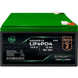Акумулятор GreenVision LiFePO4 12V 12.8V/12Ah/153.6Wh [31173] [125753]