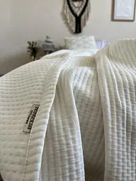 Покривало Zeintex Oslo бавовняне стьобане молочне 220х240 см - мініатюра 8