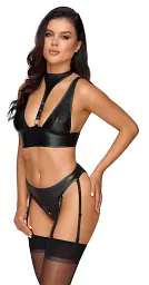 Комплект білизни Cottelli Bondage Bra Set XL чорний - мініатюра 4