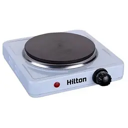 Електроплита Hilton HEC-102, білий, 1000W, 1 комфорка, поворотні перемикачі