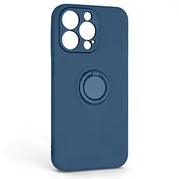 Силиконовый чехол для Apple iPhone 13 Pro, Icon Ring, синий, панель-накладка, с кольцом-подставкой на 360°, противоударный, возможность использования магнитных держателей, ArmorStandart (ARM68665)