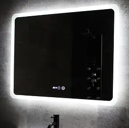 Дзеркало Dusel DE-M3011 75x120 см Сенсорне включення + підігрів + годинник / темп, Білий - мініатюра 4