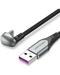 КабельUSB 2.0 AM-Type-C M,1.5м 66W aluminum alloy, 180° U-ShapedVention - мініатюра 2