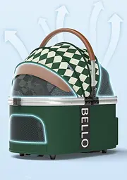 Високоякісна чотириколісна легка складана коляска для домашніх тварин Bello WM01T Green - мініатюра 4