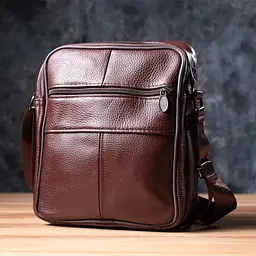 Сумка Vintage 22858 з натуральної шкіри 19.5х22.5х8 см Коричнева - мініатюра 11