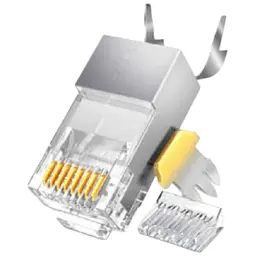 Конектор VEGGIEG V-E010 RJ-45 8P8C, Екранований двокомпонентний роз'єм, CAT7 10Gigabit Q25