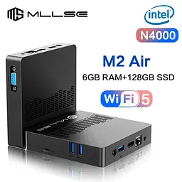 MLLSE M2 Air Mini PC 6GB RAM, 128GB EMMC, Intel N4000, Windows 11 Pro - мініатюра 2