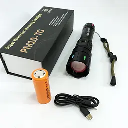 Ручний ліхтар PLD-509-TG zoom + LCD Type-C + Power Bank 1х26650 (5 режимів) - мініатюра 4