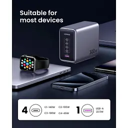 Зарядний пристрій Ugreen 5xUSB 300W Nexode (5хUSB-C) CD333 (90903B) - мініатюра 6