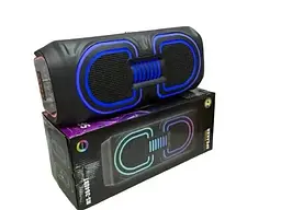 Портативна бездротова Bluetooth колонка акумуляторна 2x10 Вт FM-радіо міні валіза з RGB LED підсвічуванням 20W 39x16x16см UKC MS-3640BT - мініатюра 10