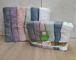 Набір турецьких махрових рушників Cestepe 50х90 6 штук + 70х140 6 штук Bamboo Floral - мініатюра 3