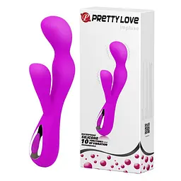 Вібратор-кролик Pretty Love Impulse 19.5 см фіолетовий - мініатюра 2